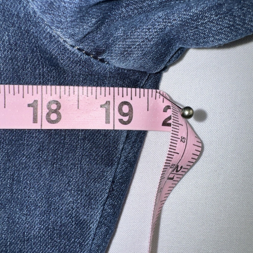 Chicos 1 Platinum Denim Jacket Womens Cropped Rhinestone Bling size Medium - Picture 10 of 12